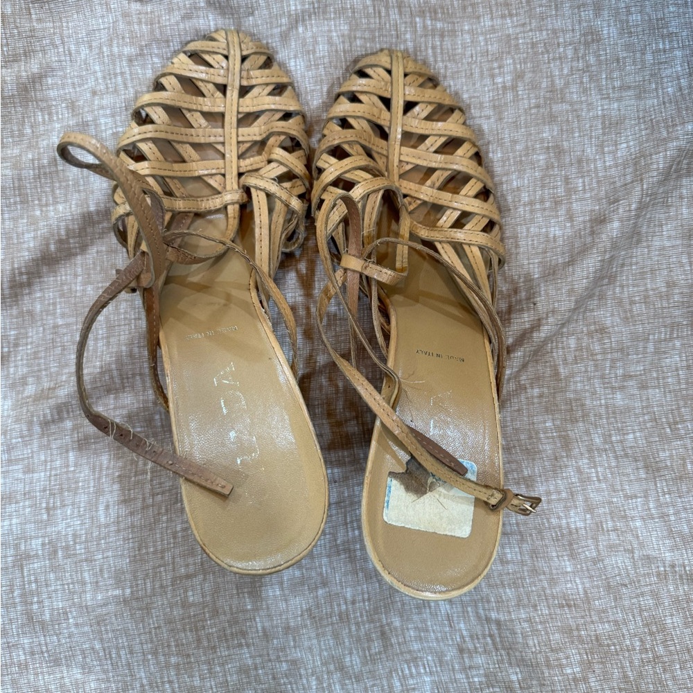 Prada Tan Strappy Heels